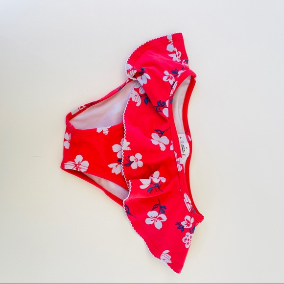 Janie and Jack Red Floral Ruffle Swim Suit Bottoms - Picture 3 of 6